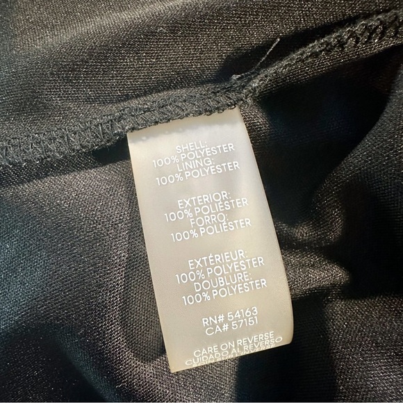 NWOT Calvin Klein Black / Pink Floral Bell Sleeve Chiffon Overlay Shift Dress 4 - Picture 4 of 14